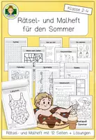 Vorschau - Mal- und Bastelvorlagen - Rätselheft: Sommer (Feriengruß, Sommerferien, BrainBreak Entspannung Schuljahresende) - Seite 1