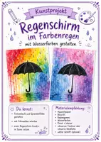 Vorschau - Stundenentwürfe - Kunst: Regenschirm im Farbenregen (mit Vorlagen) - Deckblatt