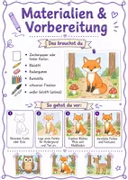 Vorschau - Stundenentwürfe - Kunst: Waldtiere im Wald (mit Vorlage) - Seite 1
