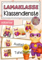 Vorschau - Bildkarten - Lamaklasse Klassendienste Klassentier Lama - Deckblatt