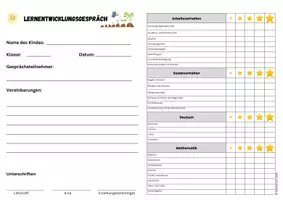 Vorschau - Anderer Materialtyp - Protokoll Lernentwicklungsgespräch Grundschule - Seite 1