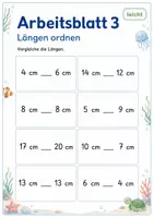 Vorschau - Arbeitsblätter - Längen vergleichen | Mathematik Klasse 1 | 5 Arbeitsblätter als PDF - Seite 3
