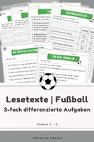 Vorschau - Arbeitsblätter - Fußball Lesetexte Klasse 1–2 | Geschichte & Sachtext mit differenzierten Aufgaben und Lösungen - Deckblatt