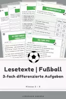 Vorschau - Arbeitsblätter - Fußball Lesetexte Klasse 2–3 | Geschichte & Sachtext mit differenzierten Aufgaben und Lösungen - Deckblatt