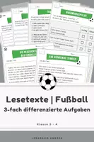 Vorschau - Arbeitsblätter - Fußball Lesetexte Klasse 3–4 | Geschichte & Sachtext mit differenzierten Aufgaben und Lösungen - Deckblatt