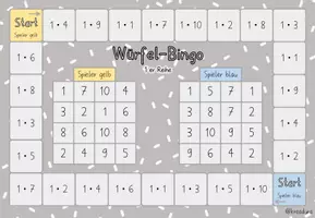 Vorschau - Spiele - Würfelbingo Einmaleins - Malrechnen - 1x1 - Seite 2