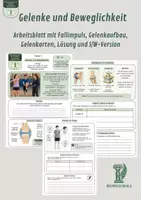 Vorschau - Unterrichtsreihen - Gelenke und Beweglichkeit – Arbeitsblatt mit Fallimpuls, Gelenkaufbau, Gelenkarten, Lösung und S/W-Version - Deckblatt
