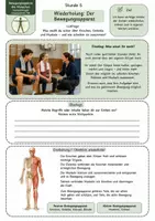 Vorschau - Unterrichtsreihen - Wiederholung Bewegungsapparat - Wiederholungsblatt mit aktivem/passivem Bewegungsapparat, Gelenkarten, Beuger und Strecker, Lösung und S/W-Version - Seite 1