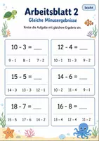 Vorschau - Arbeitsblätter - Gleiche Ergebnisse finden bis 20 | Mathematik Klasse 1 | 5 Arbeitsblätter als PDF - Seite 2