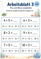 Vorschau - Arbeitsblätter - Gleiche Ergebnisse finden bis 20 | Mathematik Klasse 1 | 5 Arbeitsblätter als PDF - Seite 3