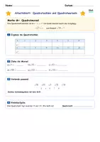 Vorschau - Arbeitsblätter - Quadratzahlen und Quadratwurzeln – Grundlagen üben | Arbeitsblatt - Deckblatt