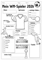Vorschau - Arbeitsblätter - WM 2026 | Steckbrief Spieler | Arbeitsblatt Fußballspieler | zwei Versionen - Seite 1