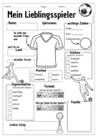 Vorschau - Arbeitsblätter - WM 2026 | Steckbrief Spieler | Arbeitsblatt Fußballspieler | zwei Versionen - Seite 2