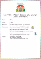 Vorschau - Arbeitsblätter - Zoo & Zootiere: Lese-Klebe-Rätsel (Leseförderung & Logik) - Sachunterricht / Deutsch - Kl. 2/3 - Seite 1