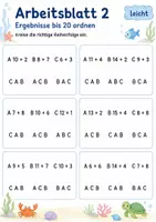 Vorschau - Arbeitsblätter - Aufgaben nach Ergebnis ordnen bis 20 | Mathematik Klasse 1 | 5 Arbeitsblätter als PDF - Seite 2