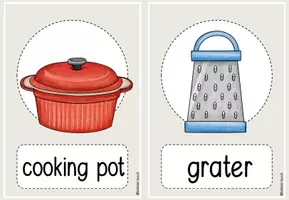 Vorschau - Präsentationen/Tafelbilder - kitchen: flashcards/ Bildkarten - word and picture - Seite 1