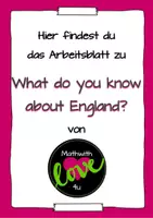 Vorschau - Arbeitsblätter - What do you know about England - Deckblatt
