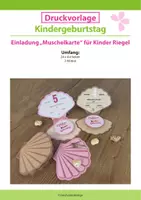 Vorschau - Mal- und Bastelvorlagen - Kindergeburtstag: Einladung - Muschelkarte - Deckblatt