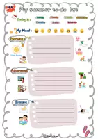 Aperçu - Autre type de ressources - My summer simple to do list for kids - Page de couverture