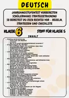 Vorschau - Arbeitsblätter - Jahrgangsstufentest Vorbereiten Schülernahes Strategietraining So bereitest du dich richtig vor – Regeln, Strategien und Checkliste Klasse 5 & Klasse 6 - Deckblatt