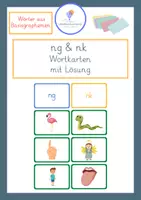 Vorschau - Fördermaterial/Inklusion - ng nk - Laute - Buchstaben - Klasse 1-2 - Wortkarten - Deckblatt