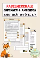 Vorschau - Arbeitsblätter - Fabelmerkmale kennenlernen, erkennen und anwenden - Arbeitsblätter für Kl. 5/6 - Deckblatt