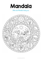 Vorschau - Mal- und Bastelvorlagen - Thema Sommer: 10 Mandalas zum Ausmalen - Seite 1