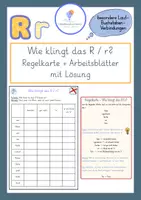 Vorschau - Arbeitsblätter - R - Laute - Buchstaben - Klasse 1-2 - Regelkarte + Arbeitsblätter - Deckblatt
