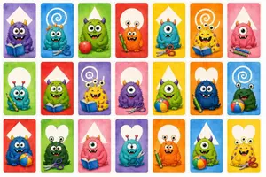 Vorschau - Bildkarten - Gruppeneinteilung 21 Kinder Monsterchen - Deckblatt
