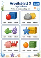 Vorschau - Arbeitsblätter - Lage im Raum vor hinter neben | Mathematik Klasse 1 | 5 Arbeitsblätter als PDF - Seite 3