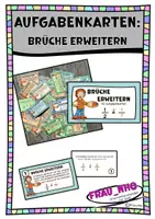 Vorschau - Aufgabenkarten - Aufgabenkarten Brüche erweitern + Lösung - Deckblatt