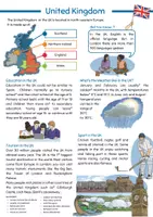 Vista previa - Hojas de trabajo - United Kingdom Reading comprehension - 4 levels - Portada