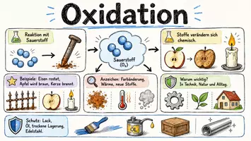 Vorschau - Arbeitsblätter - Arbeitsblatt "Oxidation" + interaktive Lösung & MP3 + Mindmap + Infografik - Seite 1