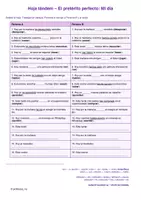 Vorschau - Arbeitsblätter - 💜 Tandem Pretérito Perfecto mit sistema de apoyo 💜 - Deckblatt