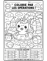 Aperçu - Jeux - Coloriage Magique Été Mathématiques PDF | Addition & Soustraction Maternelle - Page 2