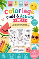 Aperçu - Jeux - Coloriage Magique Été Mathématiques PDF | Addition & Soustraction Maternelle - Page de couverture