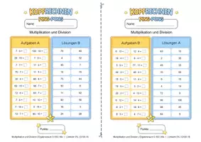 Vorschau - Arbeitsblätter - Kopfrechnen: Multiplikation & Division Ping- Pong im Ergebnisraum bis 100 - Seite 2