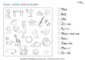 Vorschau - Arbeitsblätter - Lesen, suchen und ausmalen - Homeschooling - Seite 3