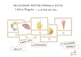 Vista previa - Tarjetas / Manipulativos - RELACIONAR IMATGE-PARAULA (ESTIU) - página 1