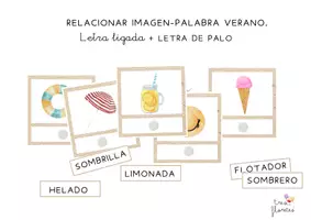 Vista previa - Refuerzo / NEE / Materiales de apoyo - RELACIONAR IMAGEN-PALABRA ( VERANO) - página 1