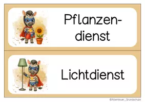 Vorschau - Bildkarten - Zebraklasse Klassendienste Klassentier Zebra - Seite 2