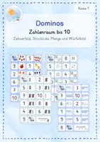 Vorschau - Spiele - Dominos: Zahlenraum bis 10 | Zehnerfeld, Strichliste, Menge & Würfelbild | Freiarbeit I Kl. 1 - Deckblatt