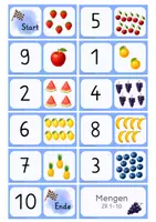 Vorschau - Spiele - Dominos: Zahlenraum bis 10 | Zehnerfeld, Strichliste, Menge & Würfelbild | Freiarbeit I Kl. 1 - Seite 1