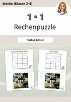 Vorschau - Aufgabenkarten - Rechenpuzzle Fußball - kleines Einmaleins WM, EM - Deckblatt
