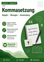 Vorschau - Unterrichtsreihen - Kommasetzung sicher üben – Übungsheft Deutsch Klasse 9/10 mit Regeln und Lösungen - Deckblatt