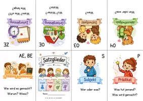 Vorschau - Arbeitsblätter - Satzglieder-Faltheftchen - Seite 1