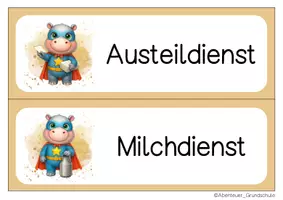 Vorschau - Bildkarten - Nilpferdklasse Klassendienste Klassentier Nilpferd - Seite 3