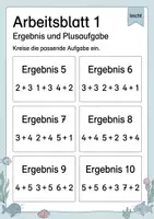 Vorschau - Arbeitsblätter - Ergebnis rückwärts finden bis 10 | Mathematik Klasse 1 | 5 Arbeitsblätter als PDF - Seite 1