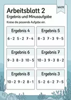 Vorschau - Arbeitsblätter - Ergebnis rückwärts finden bis 10 | Mathematik Klasse 1 | 5 Arbeitsblätter als PDF - Seite 2