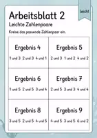 Vorschau - Arbeitsblätter - Passende Zahlenpaare zum Ergebnis finden bis 10 | Mathematik Klasse 1 | 5 Arbeitsblätter als PDF - Seite 2